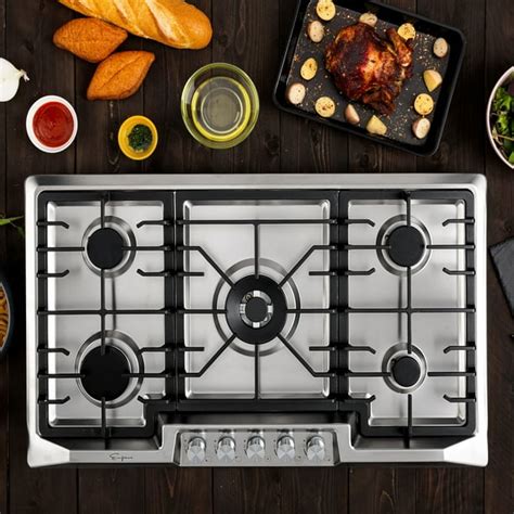 built-in gas stove top clicks